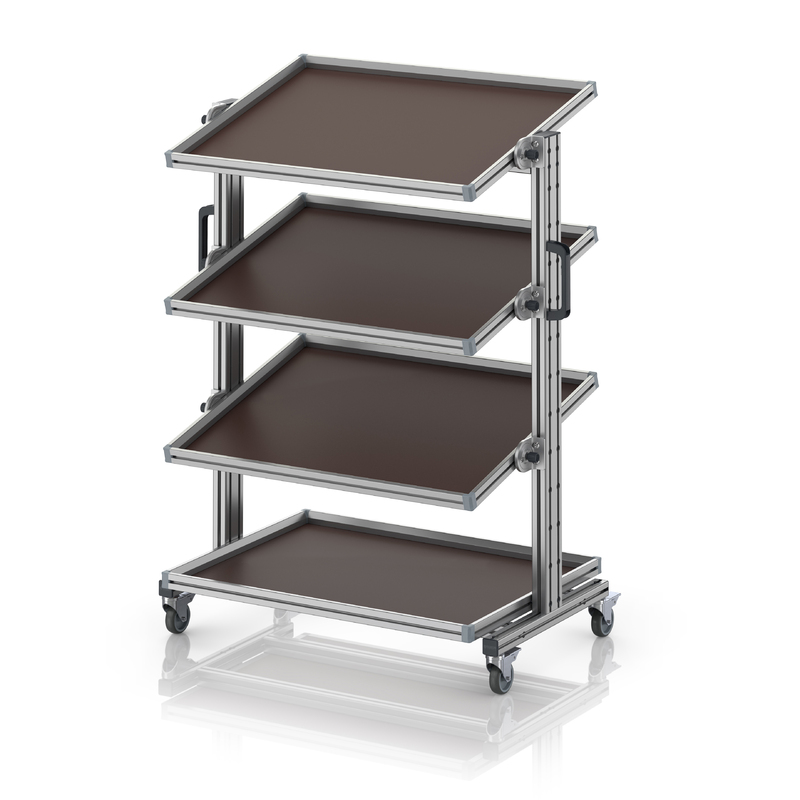 Systemwagen für Eurobehälter 80 x 60 Höhe 134 cm, neigbar Systemwagen für Eurobehälter 80 x 60 Höhe 134 cm, neigbar